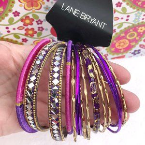 Boho Stackable Bangle Bracelets Purple Pink Set